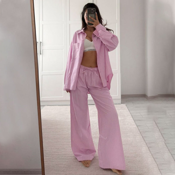 Long Sleeve Solid Color Loose Pants Suit SSNF-211483