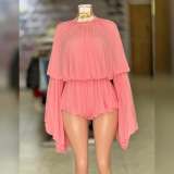 Lantern Sleeve Solid Color Loose Romper ORY-5273