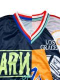 Letter Print Color Block Loose Sweatshirt SHD-9730