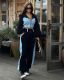 Contrast Color Long Sleeve Hooded Pants Suit SHD-9727