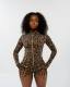 Leopard Print Long Sleeve Zipper Short Suit MEM-88654