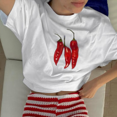 Pepper Printed Loose T Shirts GPKJ-KJ28830
