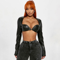 PU Leather Long Sleeve Jackets GPKJ-KJ26499