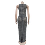 Sexy Mesh See Through Maxi Dress BY-6942