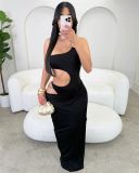 Hollow Out Single Shoulder Maxi Dress GXIY-K25L229