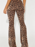 Leopard Print Lace Patchwork Pant GXIY-XS-L45383