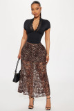 Lace Patchwork V Neck T Shirt GXIY-K25L439