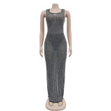Sexy Mesh See Through Maxi Dress BY-6942