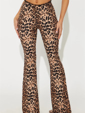Leopard Print Lace Patchwork Pant GXIY-XS-L45383