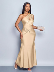 Single Shoulder Sleeveless Maxi Dress GXIY-K25L844