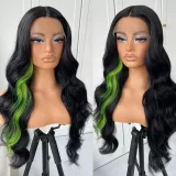 Blonde Center Parted Long Curly Hair Big Waves Wigs YWHX-M1631