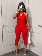 Sleeveless Solid Color Backless Jumpsuits YWXS-K25L787
