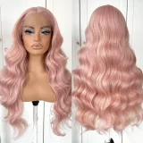 Blonde Center Parted Long Curly Hair Big Waves Wigs YWHX-M1631