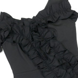 One Shoulder Irregular Ruffles Tops CYA-901903