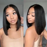  Medium Short Straight Hair Chemical Fiber Head Cover Wig YWHX-M1654