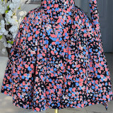 Bow Printed Mid-Length Dress GMSF-9272