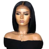 Center Parted Short Straight Hair Bob Wig YWHX-M1555