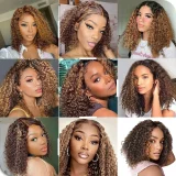 Brown Small Curly Hair Wig Head Cover YWHX-M1558