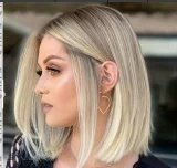 Center Parted Short Straight Hair Bob Wig YWHX-M1555
