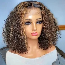 Center Parted Wrapped Tube Small Curly Hair Head Covers YWHX-M1516