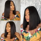 Center Parted Short Straight Hair Bob Wig YWHX-M1555