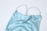 Solid Color Halterneck Backless Maxi Dress GAXB-G1037DS