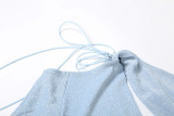 Slant Neck Tie Up Backless Long Dress GAXB-G1081DS
