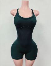 Pre Order: About 7 work days shipping Sleeveless Solid Color Romper YUEM-300810