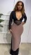 Lace Long Sleeve V Neck Maxi Dress GXIN-8852