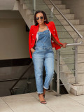 Plus Size Fashion Denim Straight Jumpsuit GYLN-0076