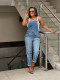 Plus Size Fashion Denim Straight Jumpsuit GYLN-0076