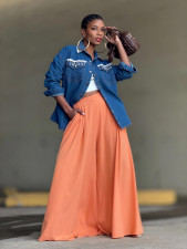 Plus Size Loose Long Sleeve Denim Jackets GYLN-0539