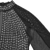 Hot Drill Sexy Long Sleeve Evening Dress BY-7416