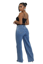 Fashion Elastic Waist Slim Straight Pant HSF-2954