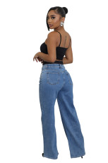 Fashion Elastic Waist Slim Straight Pant HSF-2954