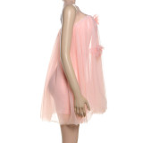 Solid Color Tulle Puffy Princess Dress XEF-K25D75694