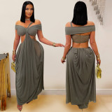 Sexy One Shoulder See Through Mesh Maxi Dress BY-7430