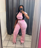 Plus Size Fashion Washed Hoodies Pants Two Piece Set NY-3652