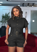 Plus Size Loose Sleeveless Solid Romper NY-3631