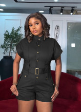 Plus Size Loose Sleeveless Solid Romper NY-3631