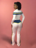 Color Block Patchwork Long Sleeve Pants Three Piece Set CH-25037