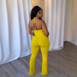 Hollow Out Halterneck Tie Up Jumpsuit NY-3675