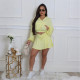 Sport Solid Color Hooded Two Piece Skirts Set CYA-901891