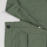 Solid Color Wrap Chest Zipper Jumpsuit NY-3629