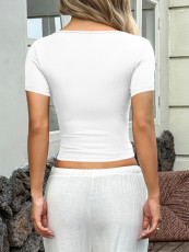 Short Sleeve Square Neck T Shirt GZYU-D2522011-V