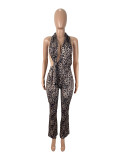 Leopard Print Backless Jumpsuit SHD-9530