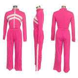 Contrast Color Patchwork Sport Pants Suit SFY-554-1