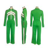 Contrast Color Patchwork Sport Pants Suit SFY-554-1