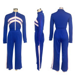 Contrast Color Patchwork Sport Pants Suit SFY-554-1