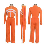 Contrast Color Patchwork Sport Pants Suit SFY-554-1